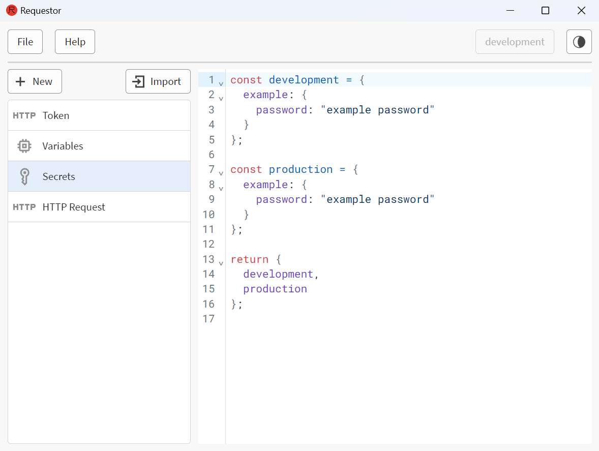 Secrets file with a password